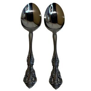 Oneida Michelangelo Cube Silver Plated Serving Spoons